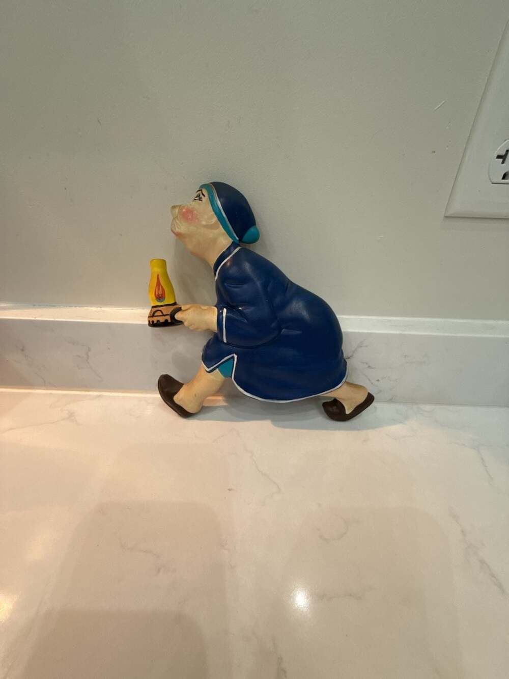 Vintage Arnel's 'Race to the Outhouse' Ceramic Wall Plaque - Man with Lantern